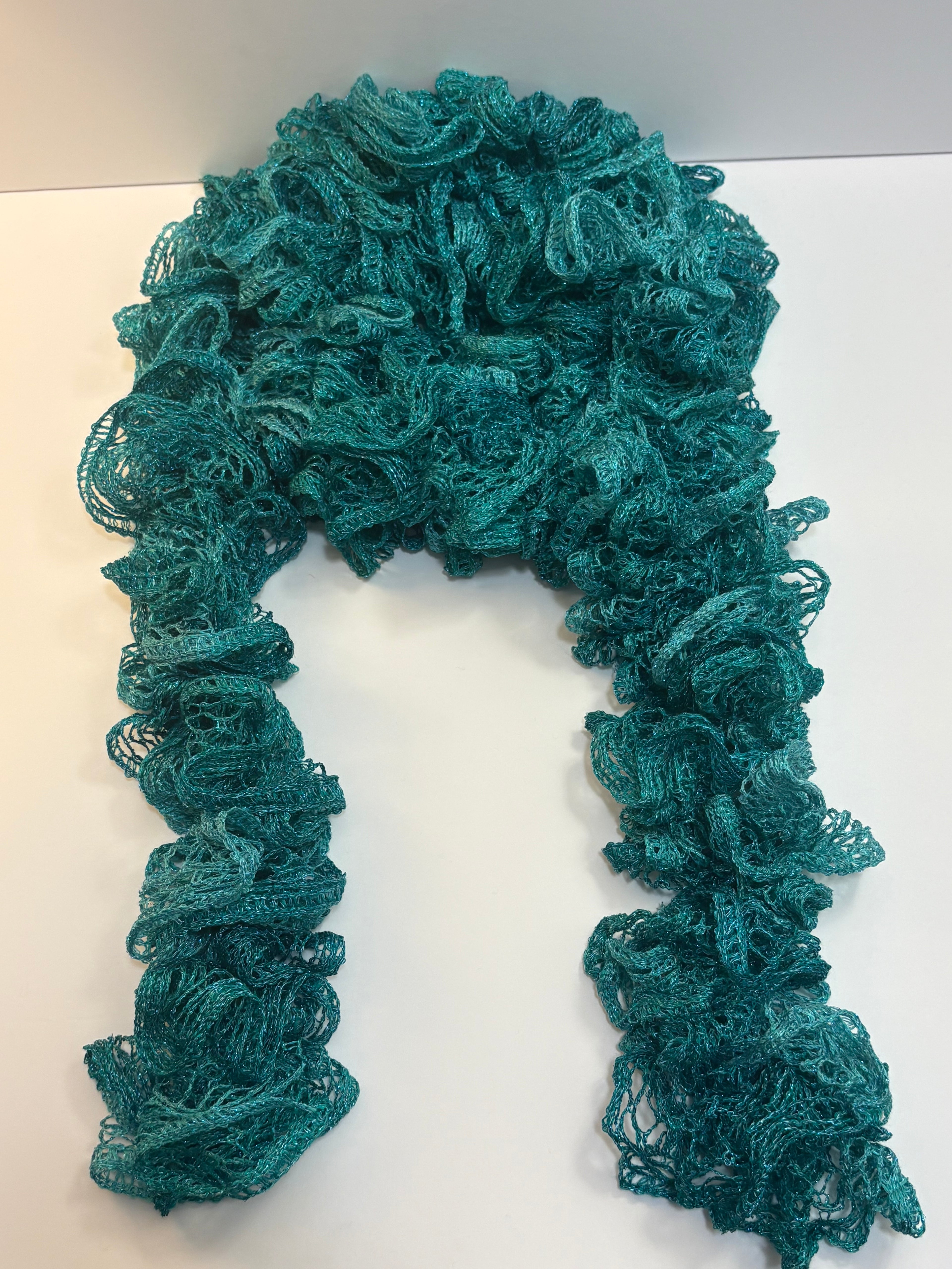 Aquamarine Ruffle Scarf