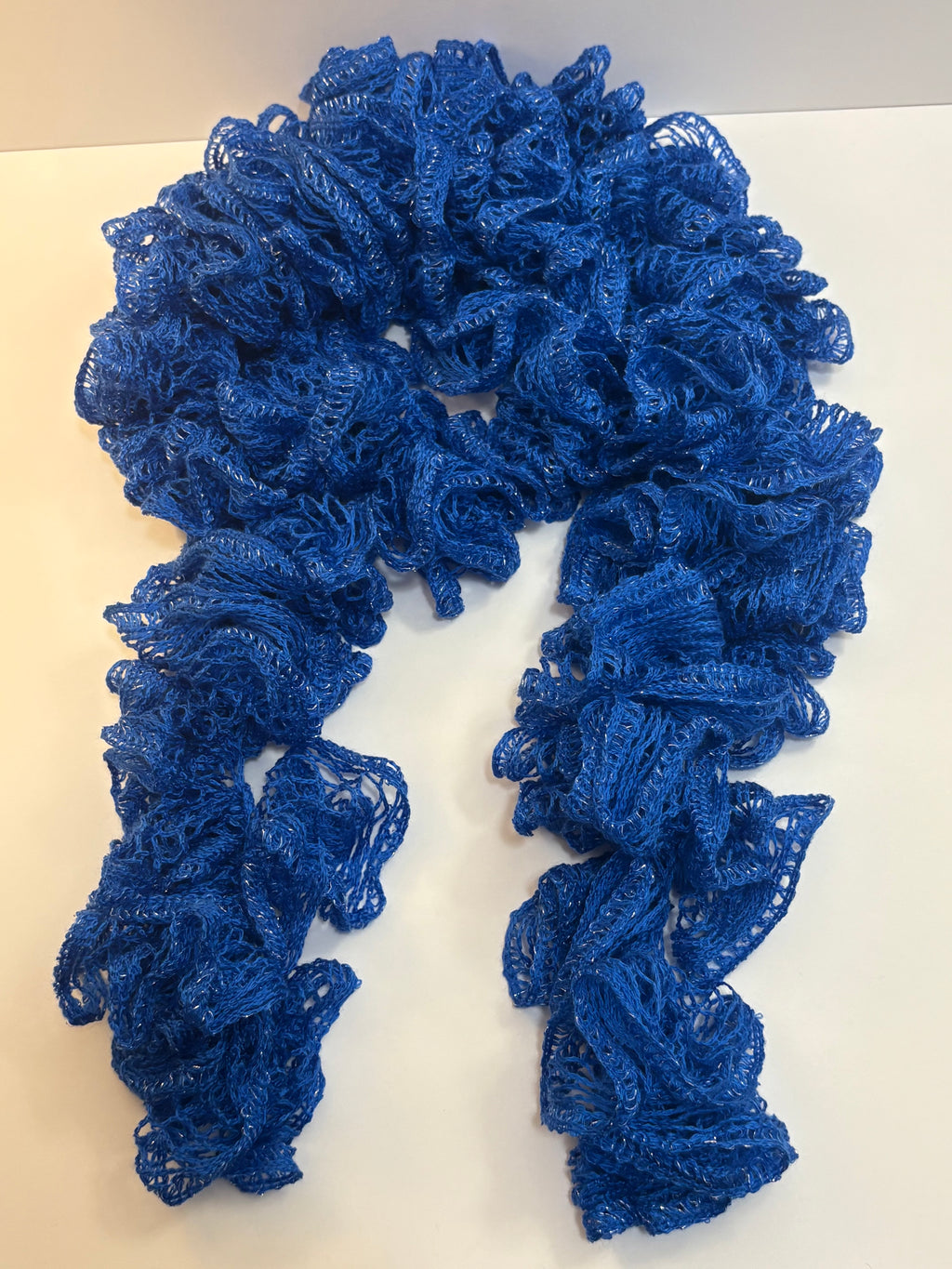 Blue Ruffle Scarf