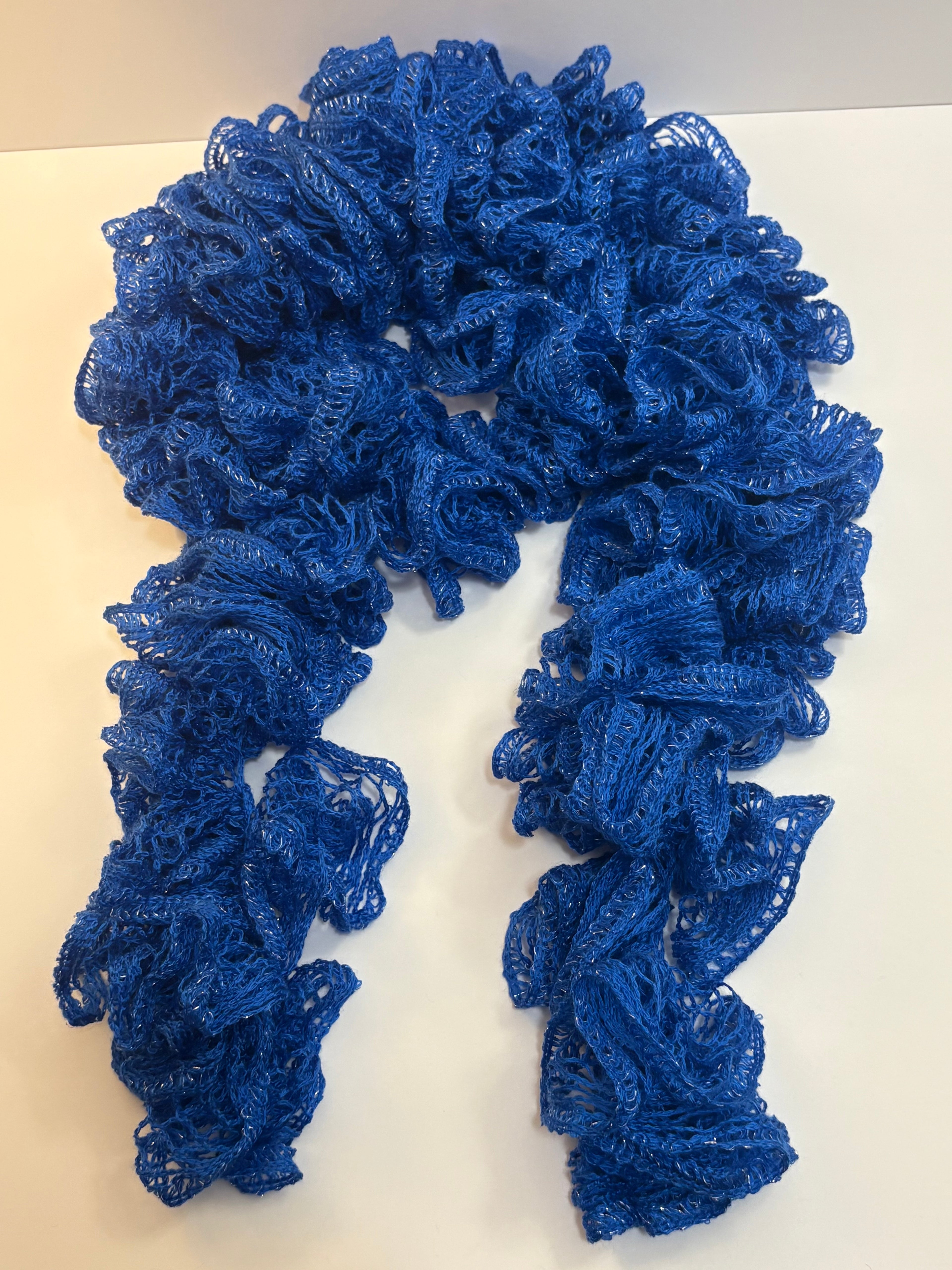 Blue Ruffle Scarf
