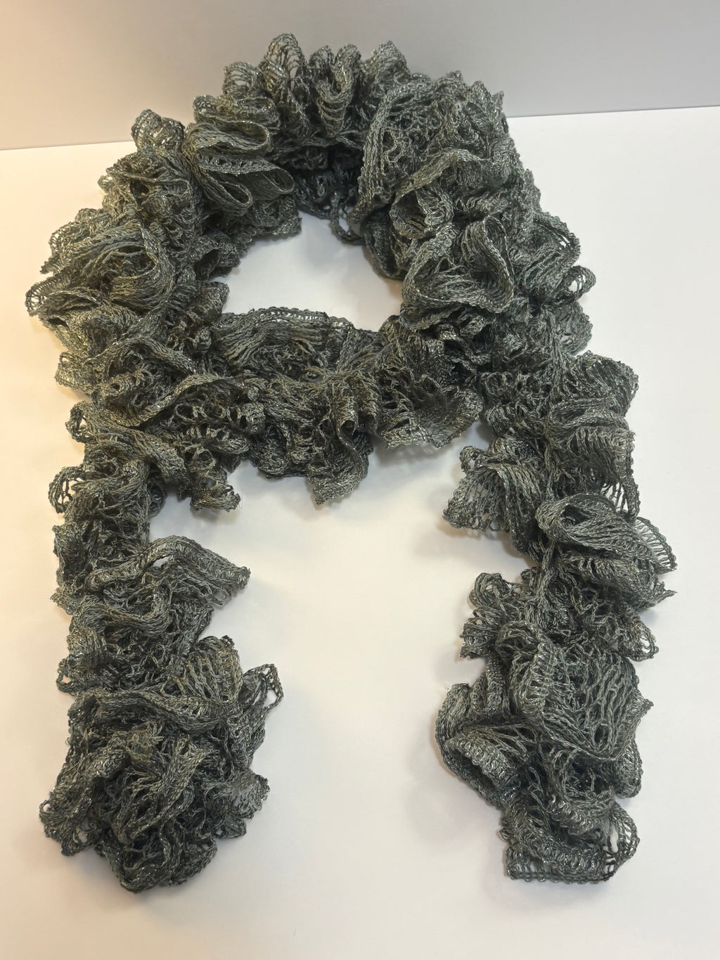 Gray Ruffle Scarf