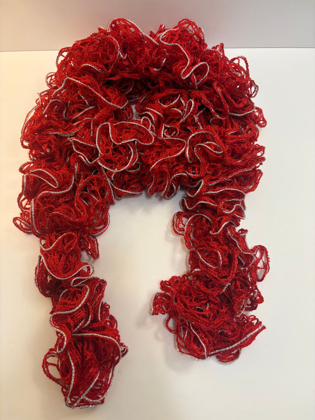Red Hot Ruffle Scarf