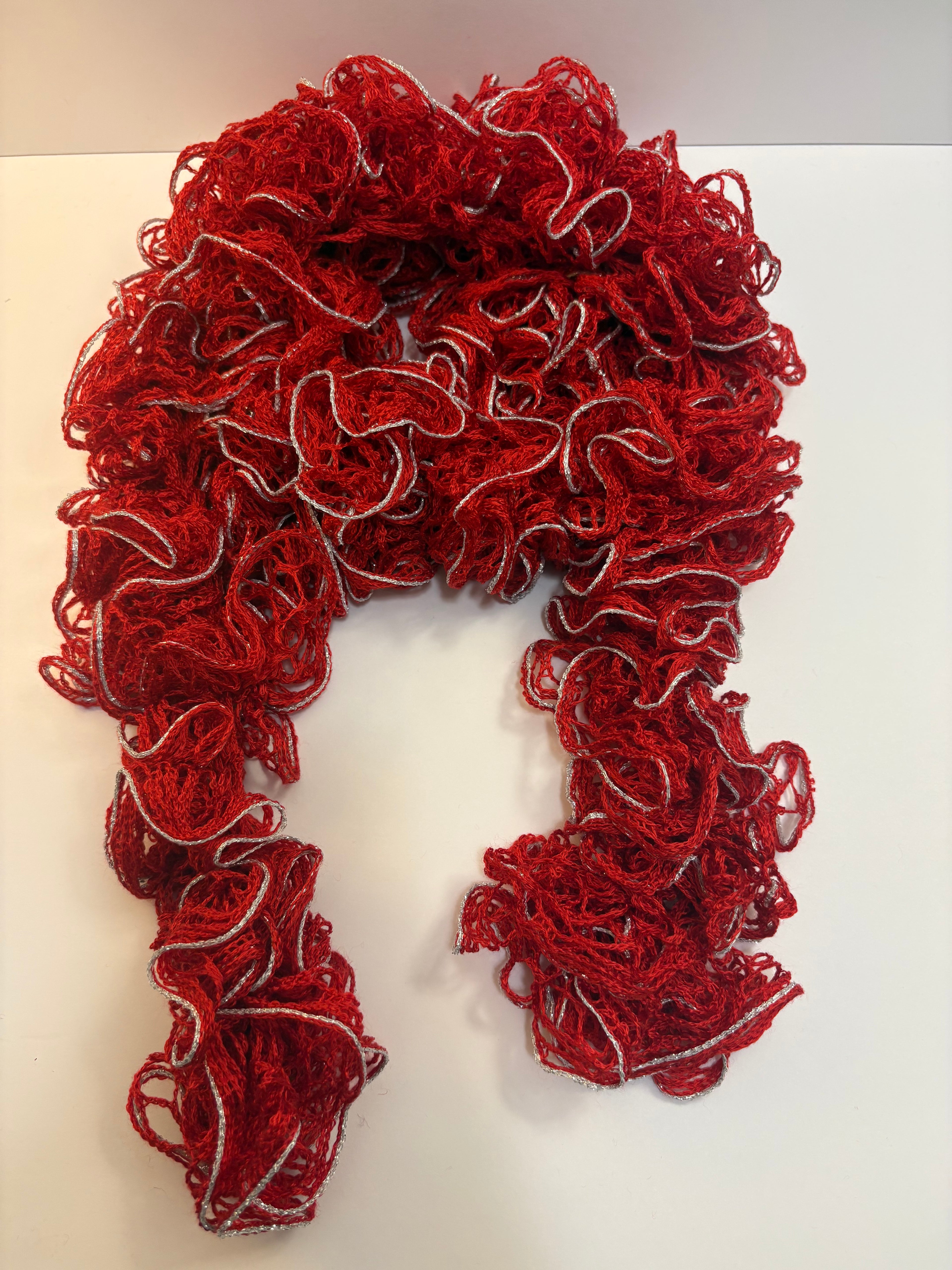 Red Hot Ruffle Scarf