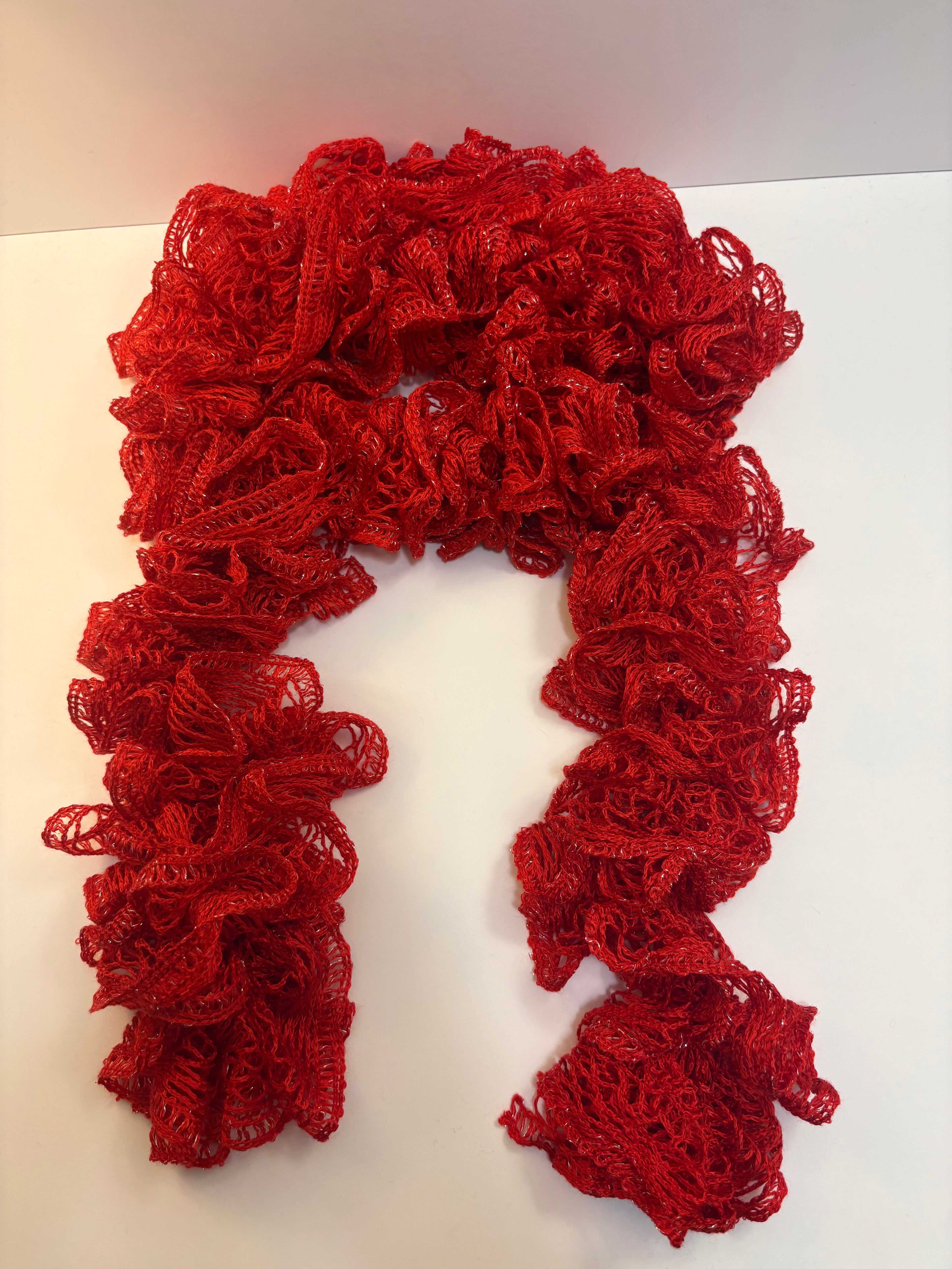 Red Ruffle Scarf