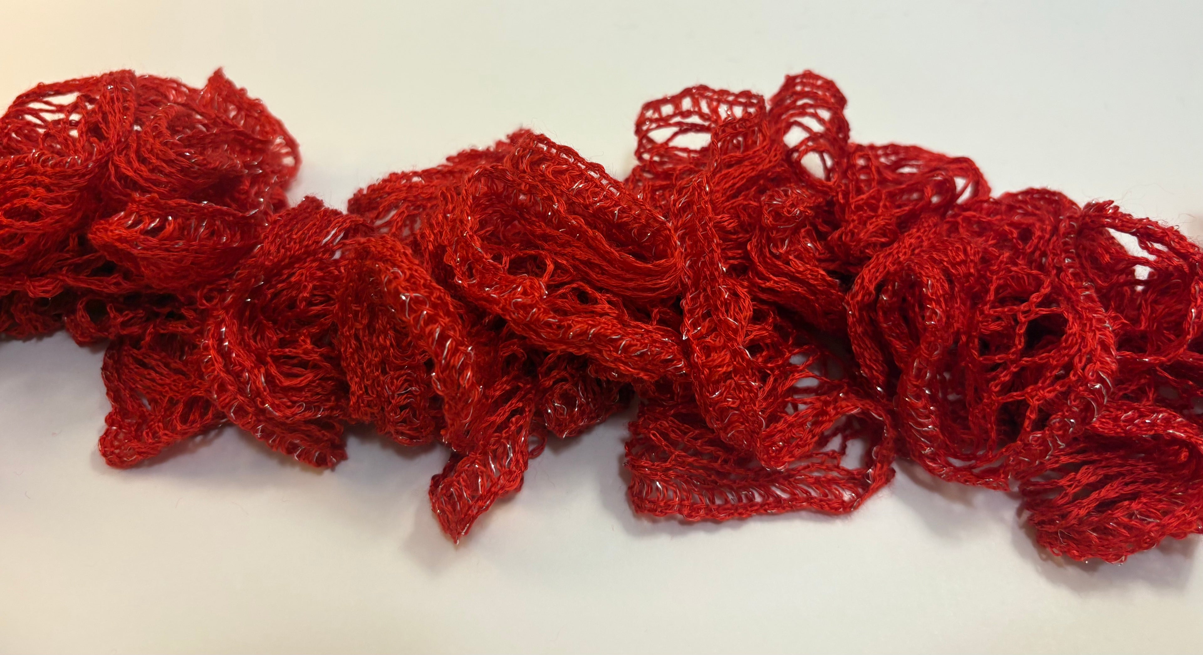 Red Ruffle Scarf