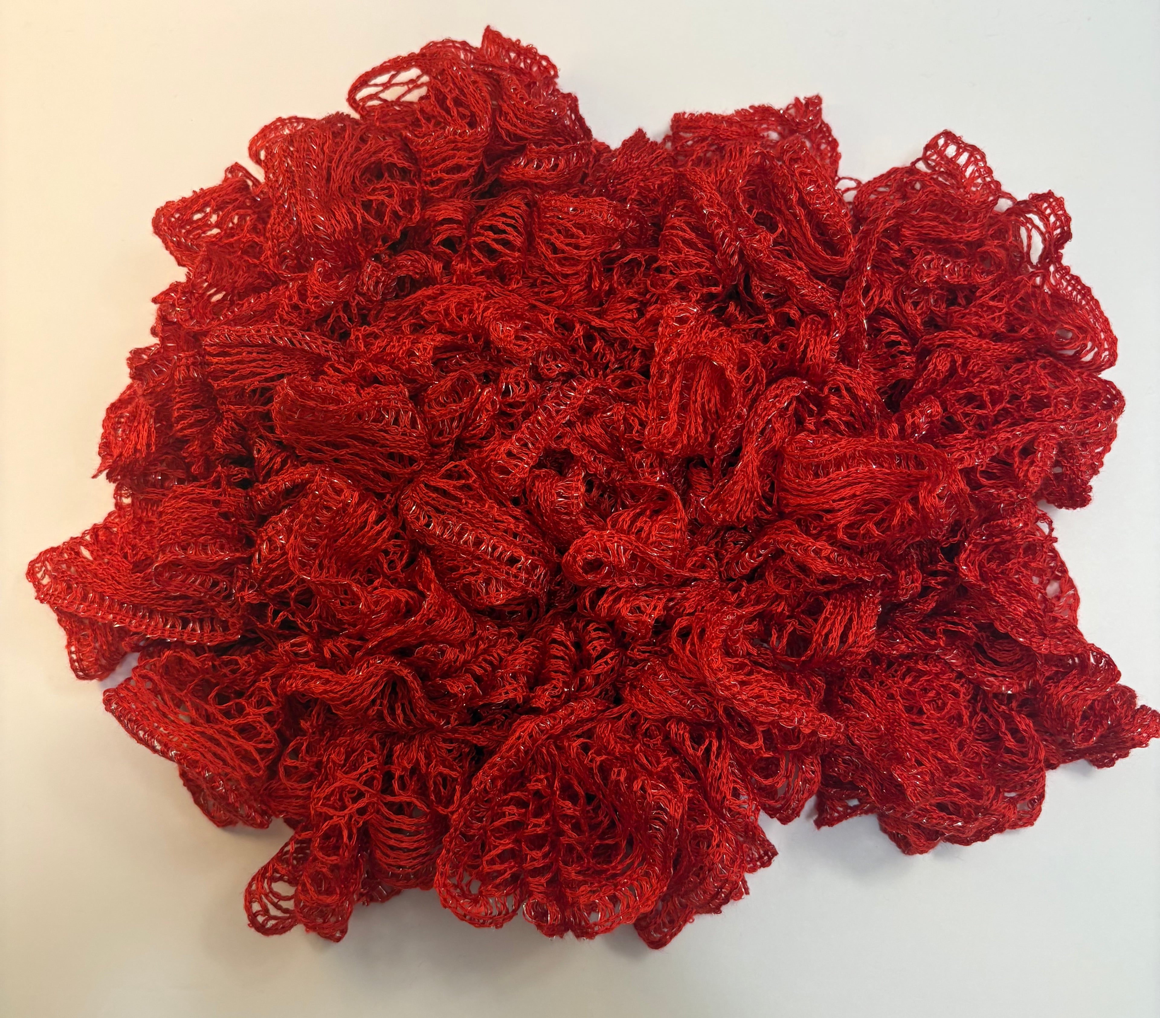 Red Ruffle Scarf