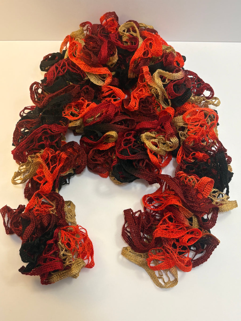 Red Clay Ruffle Scarf