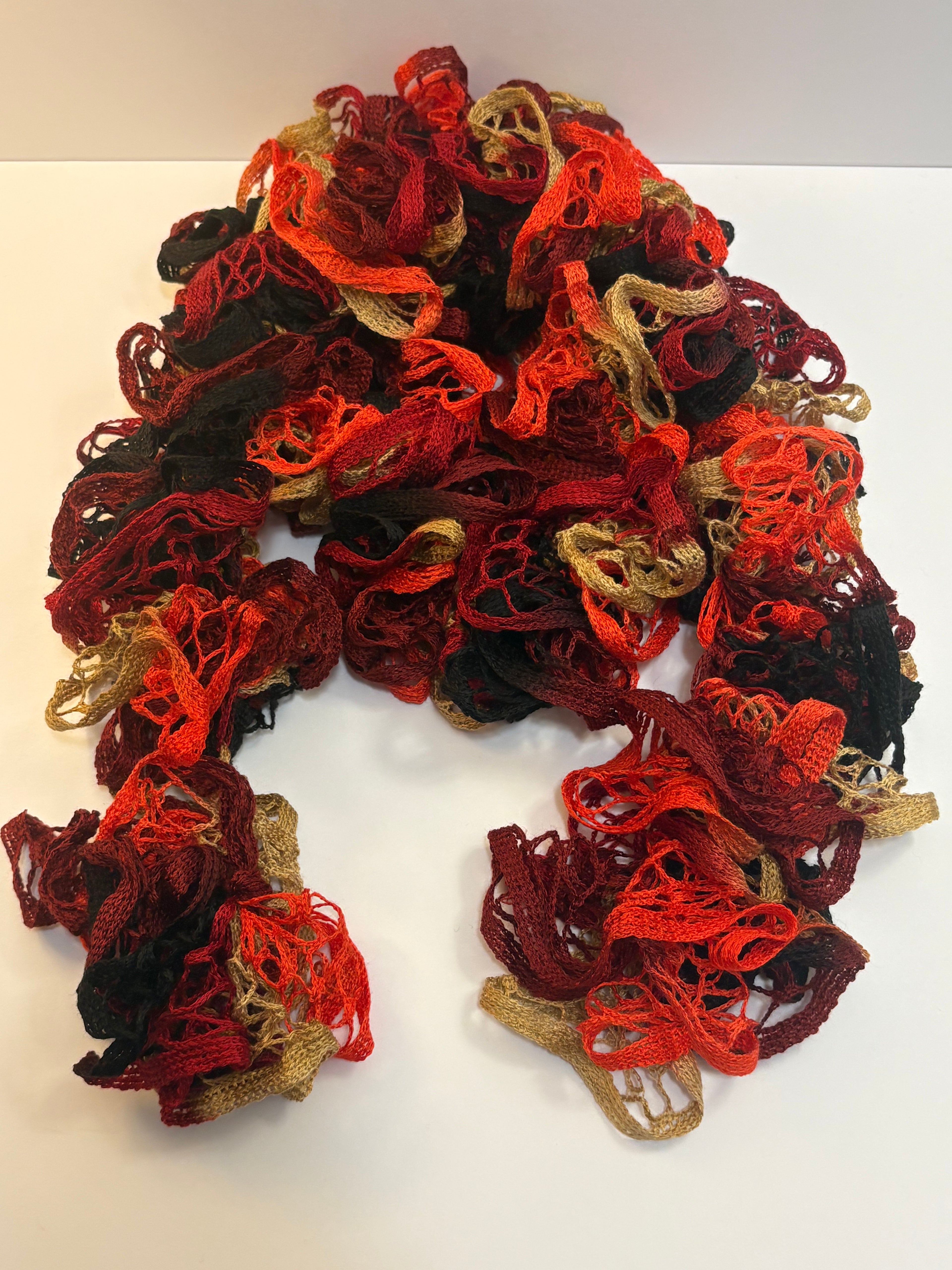 Red Clay Ruffle Scarf